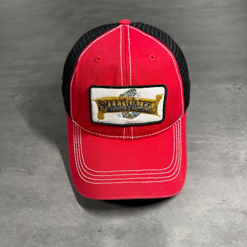 SweetWater Brewing Co Trucker Hat Mens  Red Black 420 Extra Pale Ale Brewery Cap